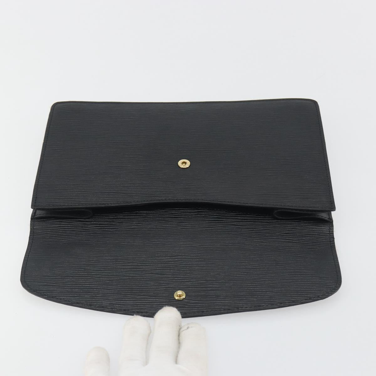 LOUIS VUITTON Epi Montaigne 27 Clutch Bag Black M52652 LV Auth ep15286