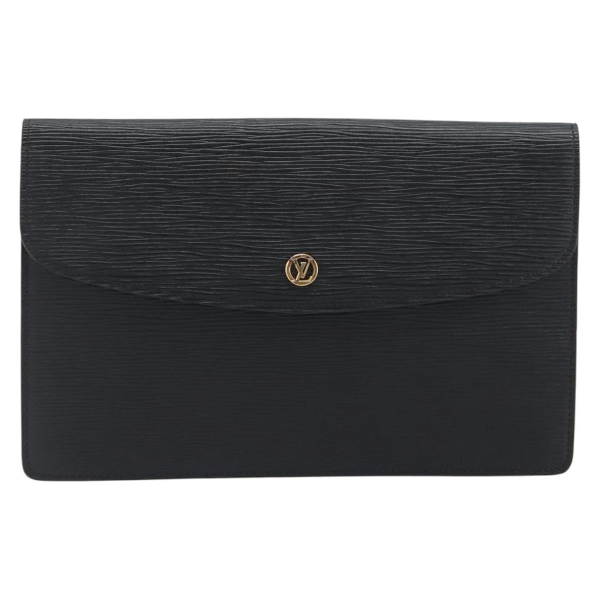 LOUIS VUITTON Epi Montaigne 27 Clutch Bag Black M52652 LV Auth ep15286