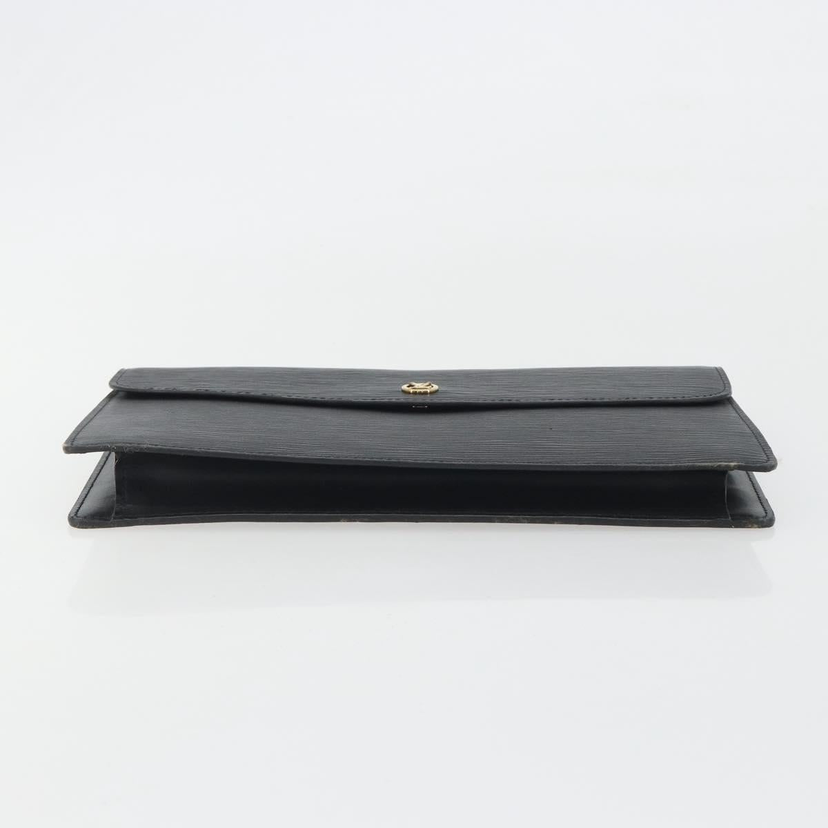 LOUIS VUITTON Epi Montaigne 27 Clutch Bag Black M52652 LV Auth ep15286