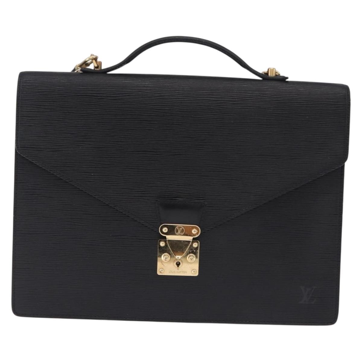 LOUIS VUITTON Epi Porte Documents Bandouliere Bag Black M54462 LV Auth ep15289A