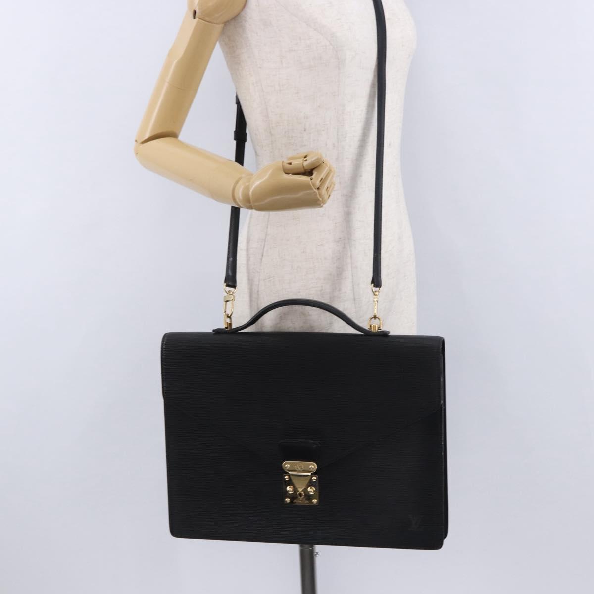 LOUIS VUITTON Epi Porte Documents Bandouliere Bag Black M54462 LV Auth ep15289A