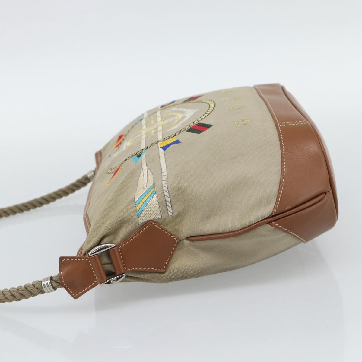GUCCI Shoulder Bag Canvas Beige Silver 001 090 1130 Auth ep15290