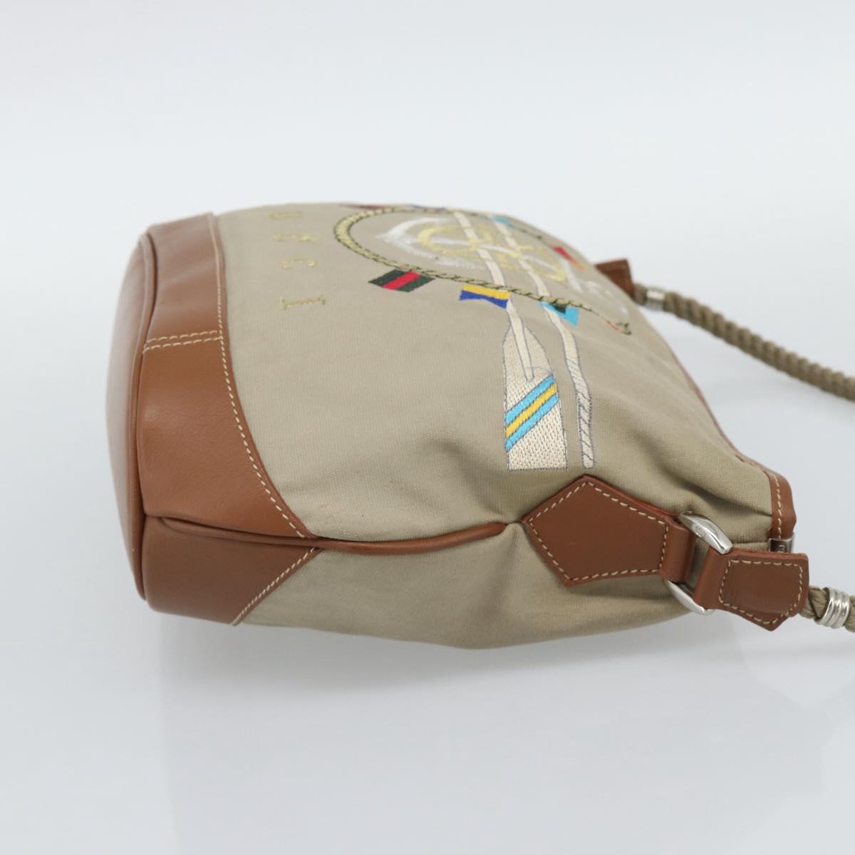GUCCI Shoulder Bag Canvas Beige Silver 001 090 1130 Auth ep15290