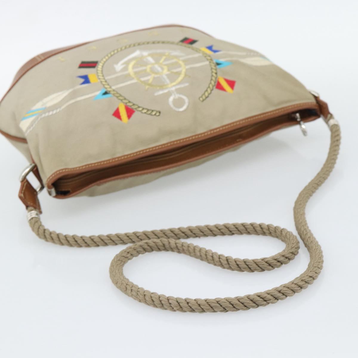 GUCCI Shoulder Bag Canvas Beige Silver 001 090 1130 Auth ep15290
