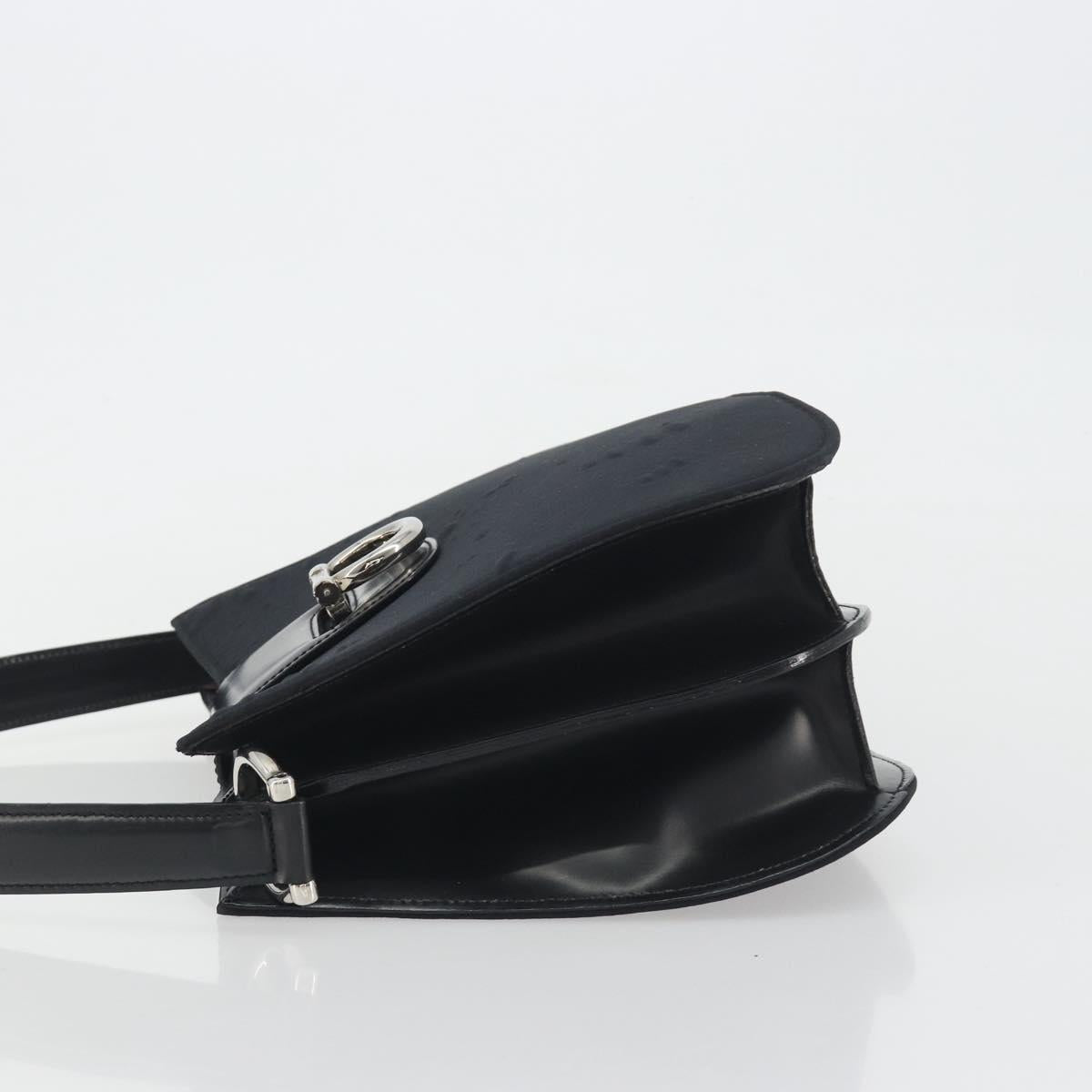 CELINE Shoulder Bag Canvas Black Silver Auth ep15292
