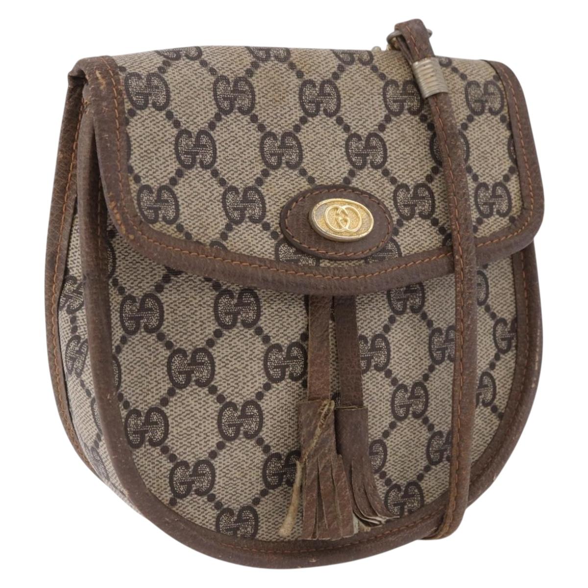 GUCCI GG Supreme Shoulder Bag PVC Leather Beige Gold 001 18 126 Auth ep15293