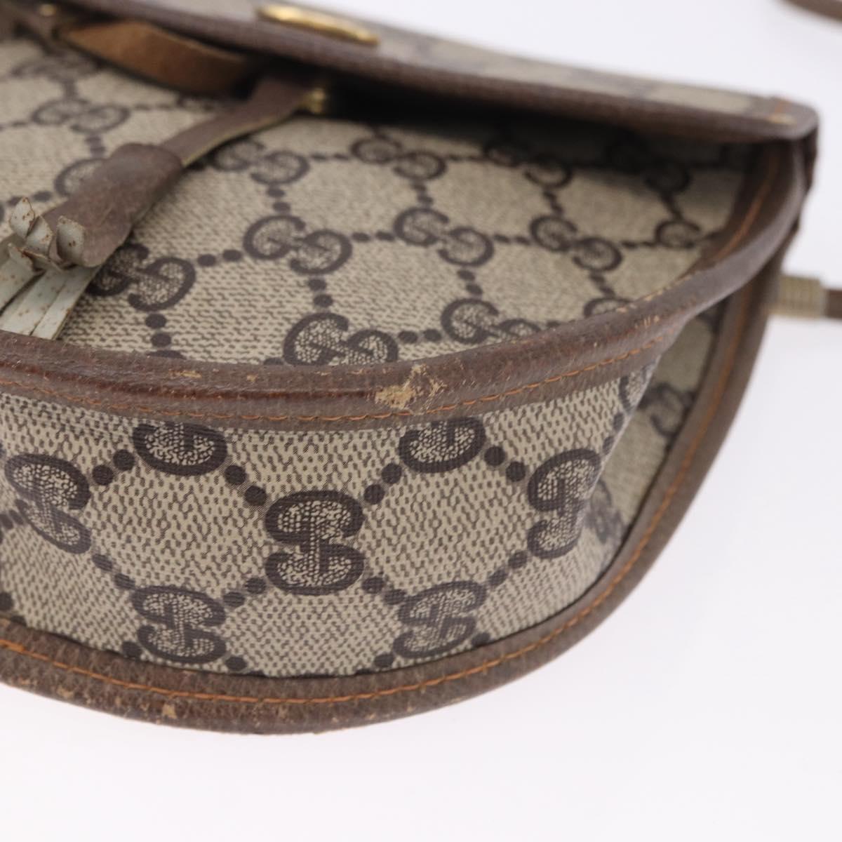 GUCCI GG Supreme Shoulder Bag PVC Leather Beige Gold 001 18 126 Auth ep15293