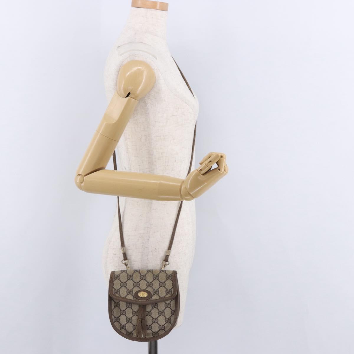 GUCCI GG Supreme Shoulder Bag PVC Leather Beige Gold 001 18 126 Auth ep15293