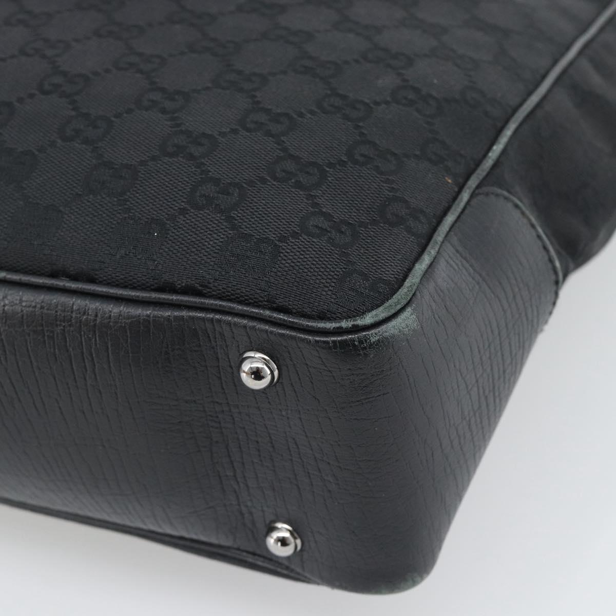 GUCCI GG Canvas Bamboo Hand Bag Black Silver 112530 Auth ep15294