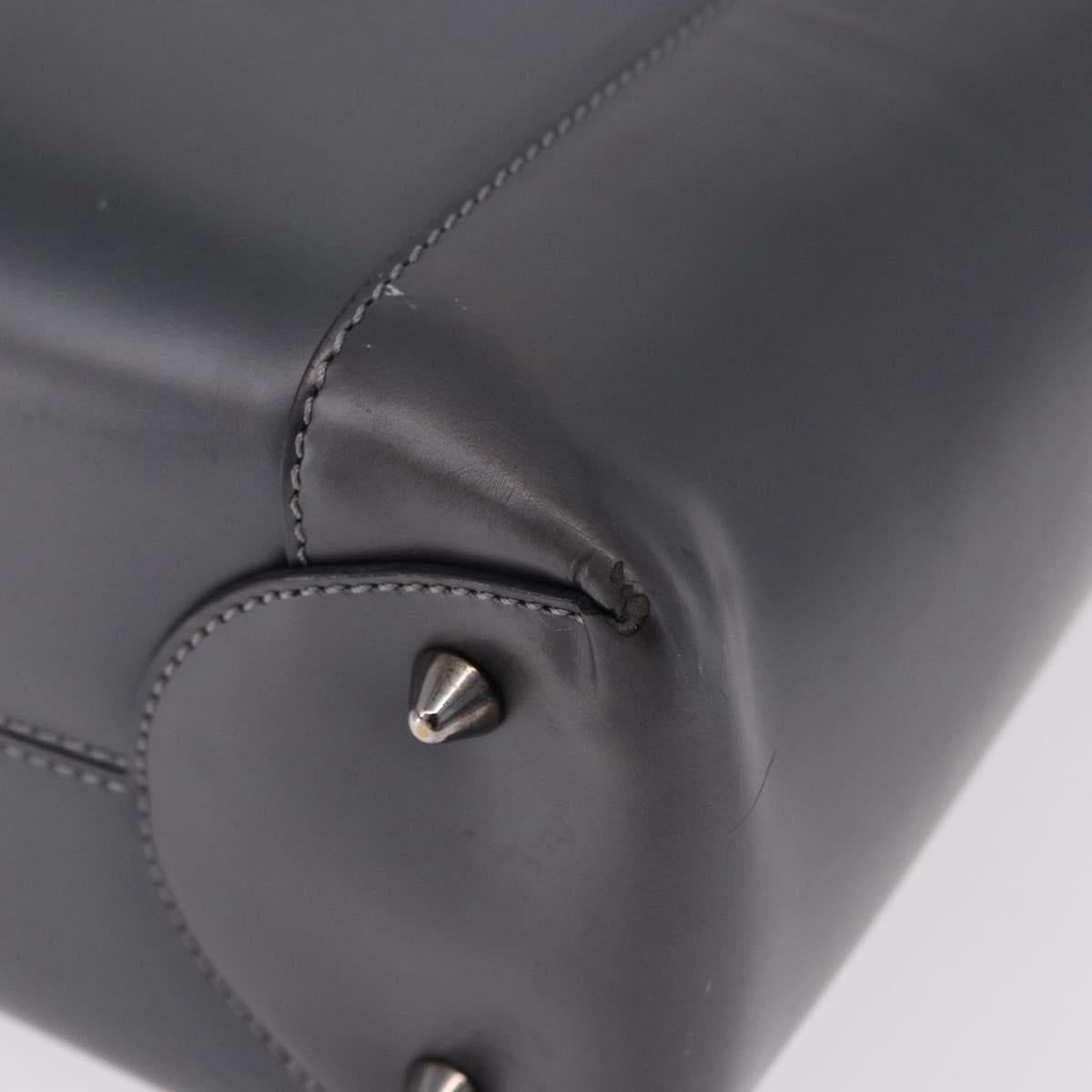 Christian Dior Maris Pearl Hand Bag Patent 2way Gray Silver Auth ep15303V