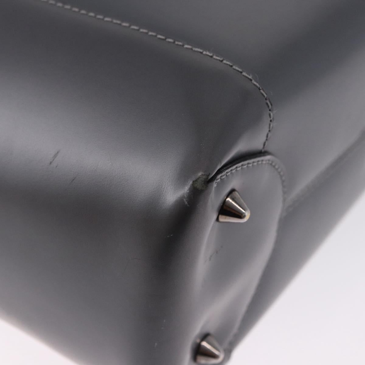 Christian Dior Maris Pearl Hand Bag Patent 2way Gray Silver Auth ep15303V