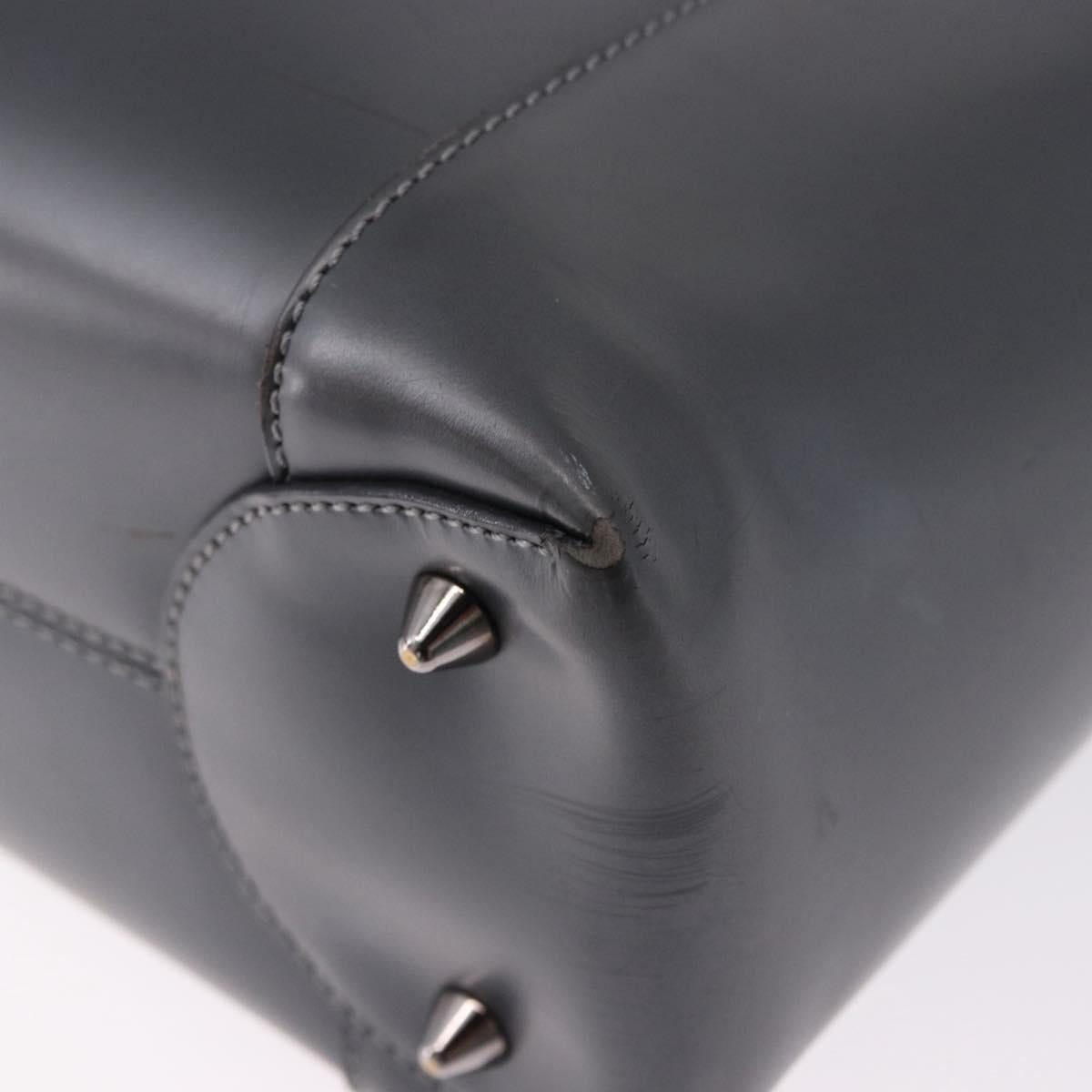 Christian Dior Maris Pearl Hand Bag Patent 2way Gray Silver Auth ep15303V