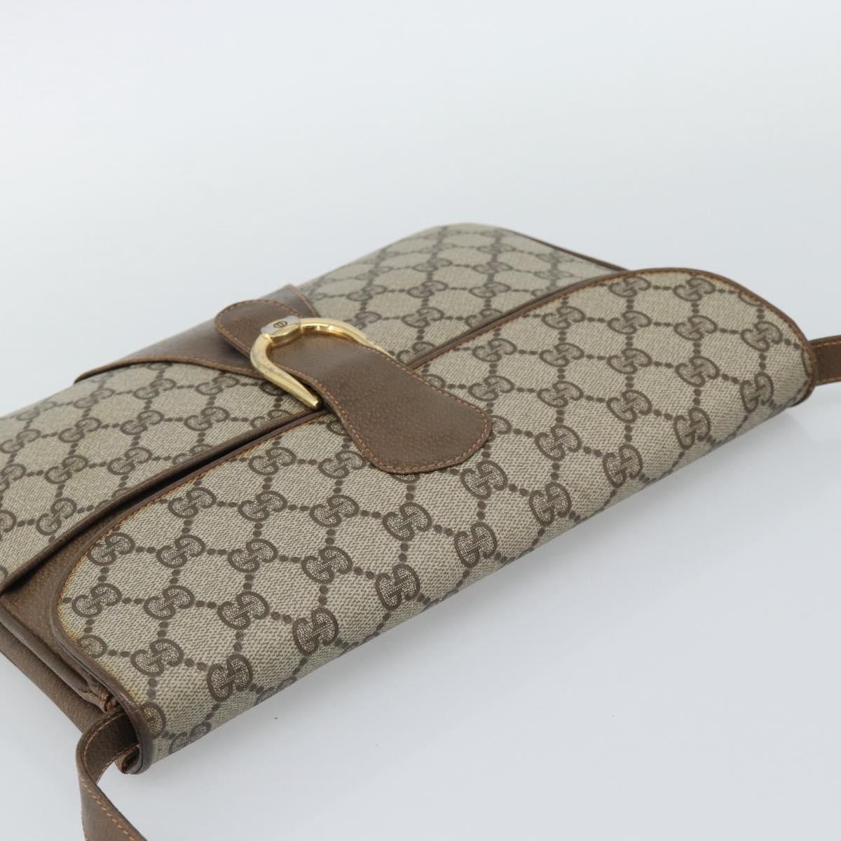 GUCCI GG Supreme Shoulder Bag PVC Leather Beige Gold 904 23 025 Auth ep15305