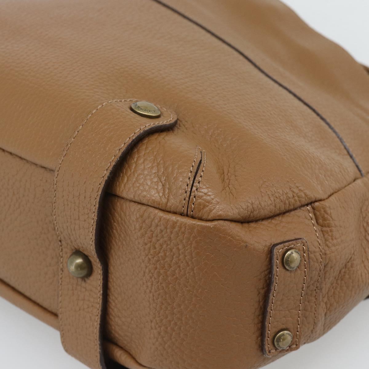 BURBERRY Shoulder Bag Leather Brown Gold Tone Auth ep15306A