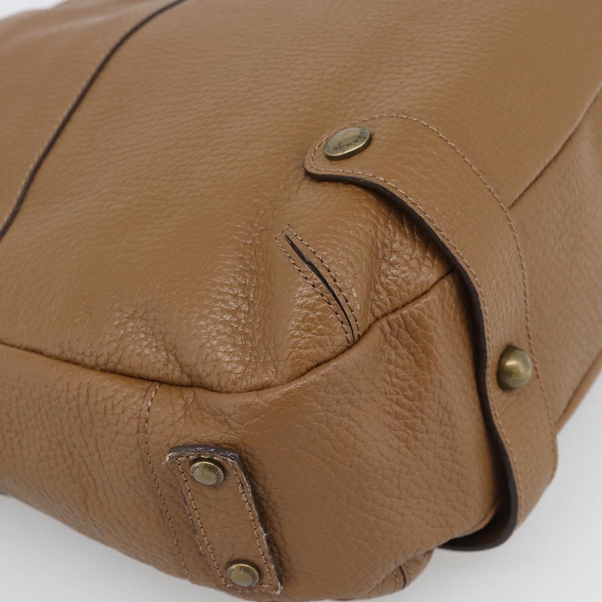 BURBERRY Shoulder Bag Leather Brown Gold Tone Auth ep15306A