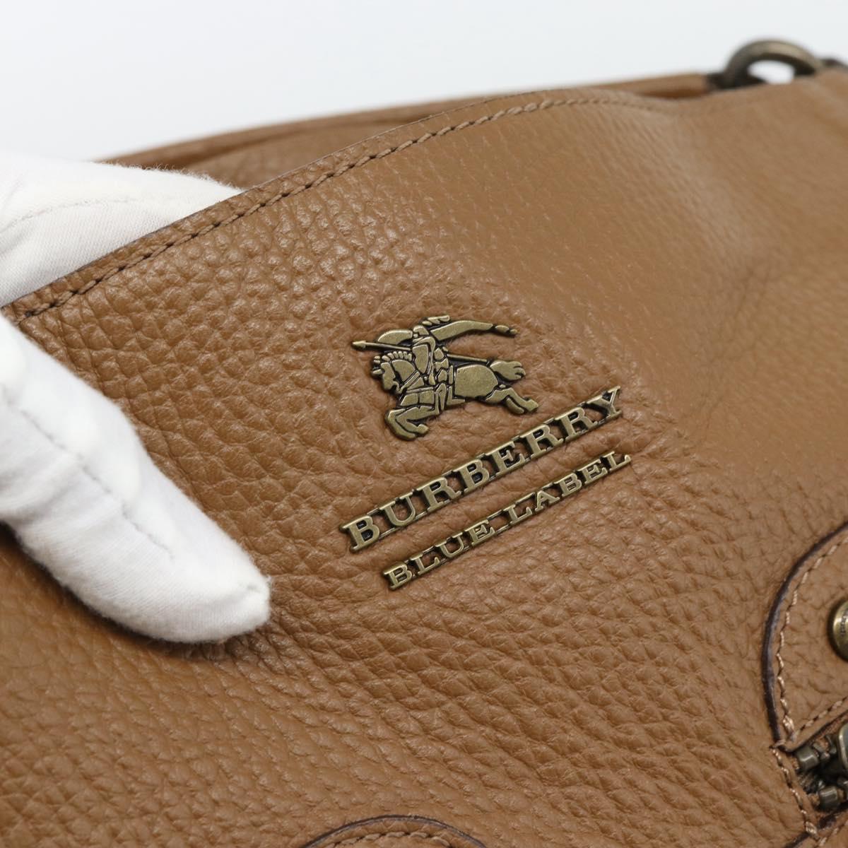 BURBERRY Shoulder Bag Leather Brown Gold Tone Auth ep15306A