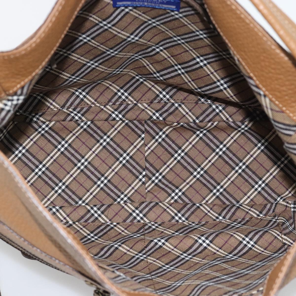 BURBERRY Shoulder Bag Leather Brown Gold Tone Auth ep15306A