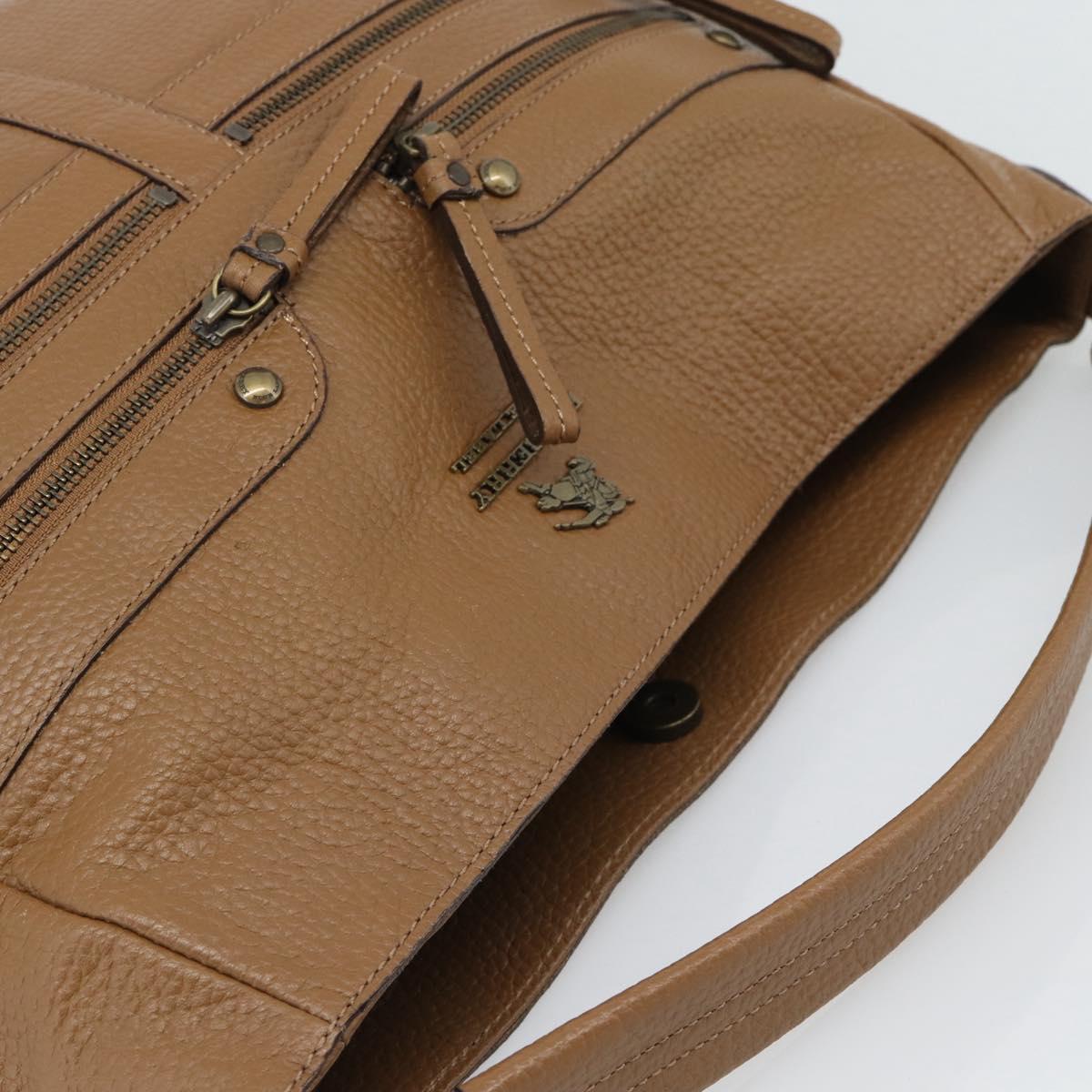 BURBERRY Shoulder Bag Leather Brown Gold Tone Auth ep15306A