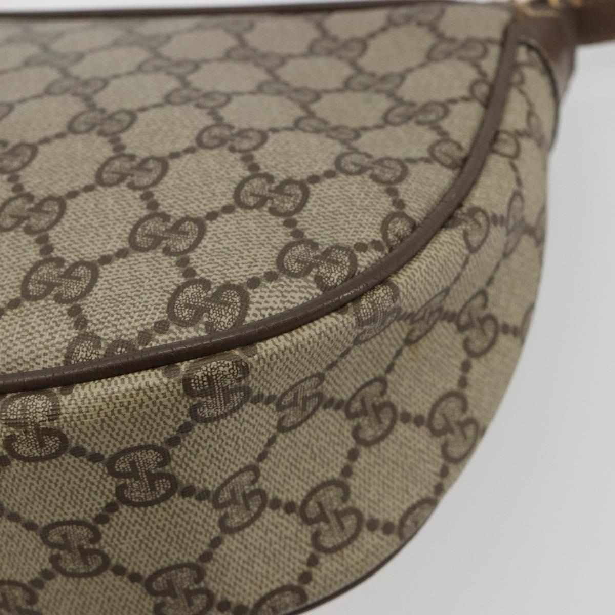 GUCCI GG Supreme Shoulder Bag PVC Leather Beige Gold Tone 10 02 056 Auth ep15307