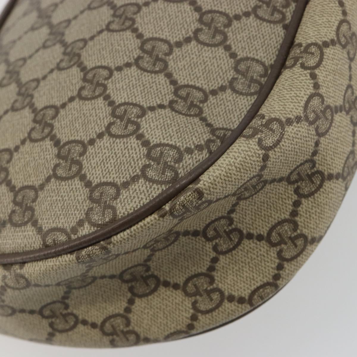GUCCI GG Supreme Shoulder Bag PVC Leather Beige Gold Tone 10 02 056 Auth ep15307
