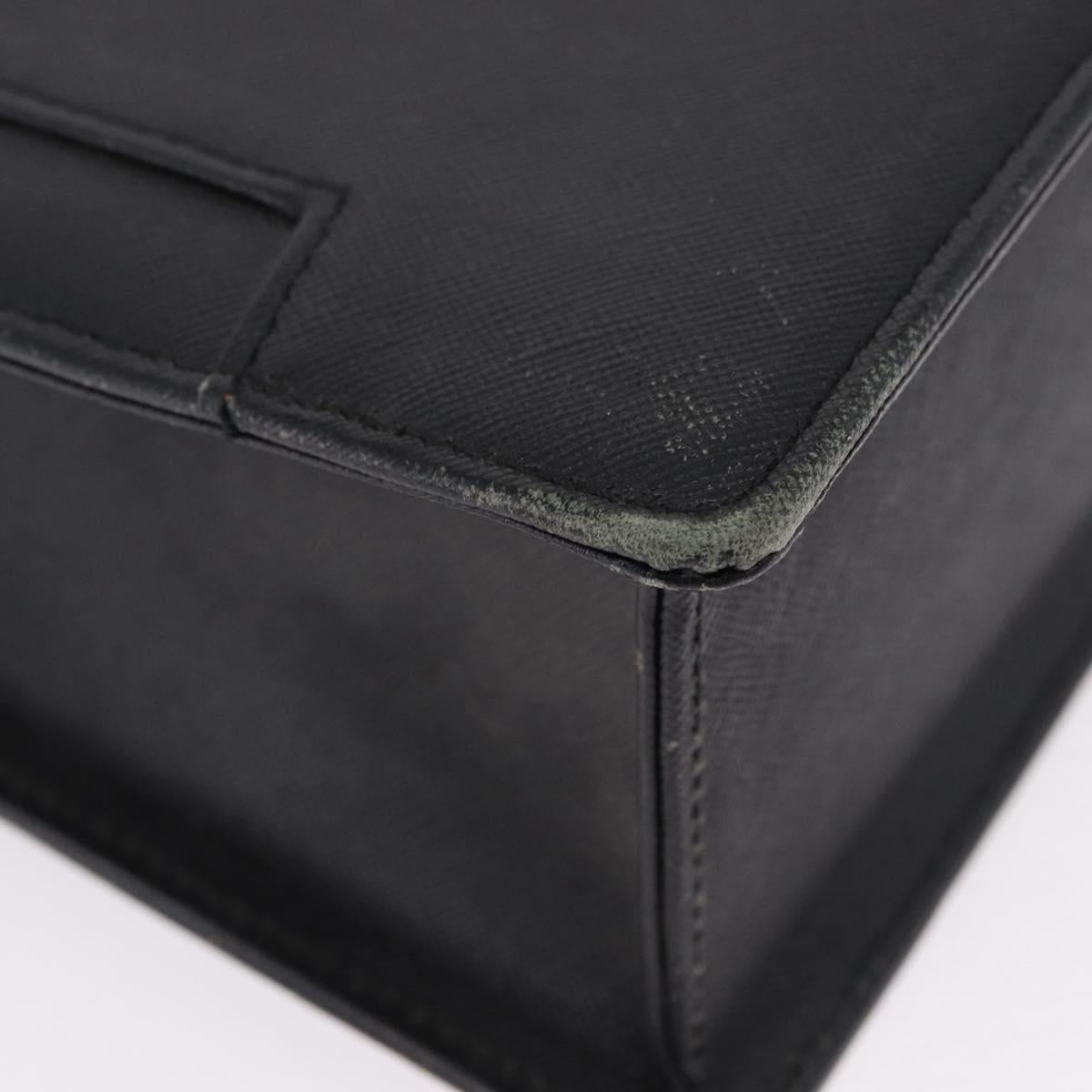 BURBERRY Business Bag Leather Black Silver Auth ep15311