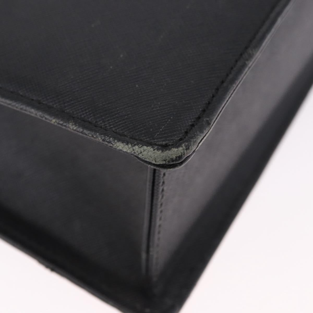 BURBERRY Business Bag Leather Black Silver Auth ep15311