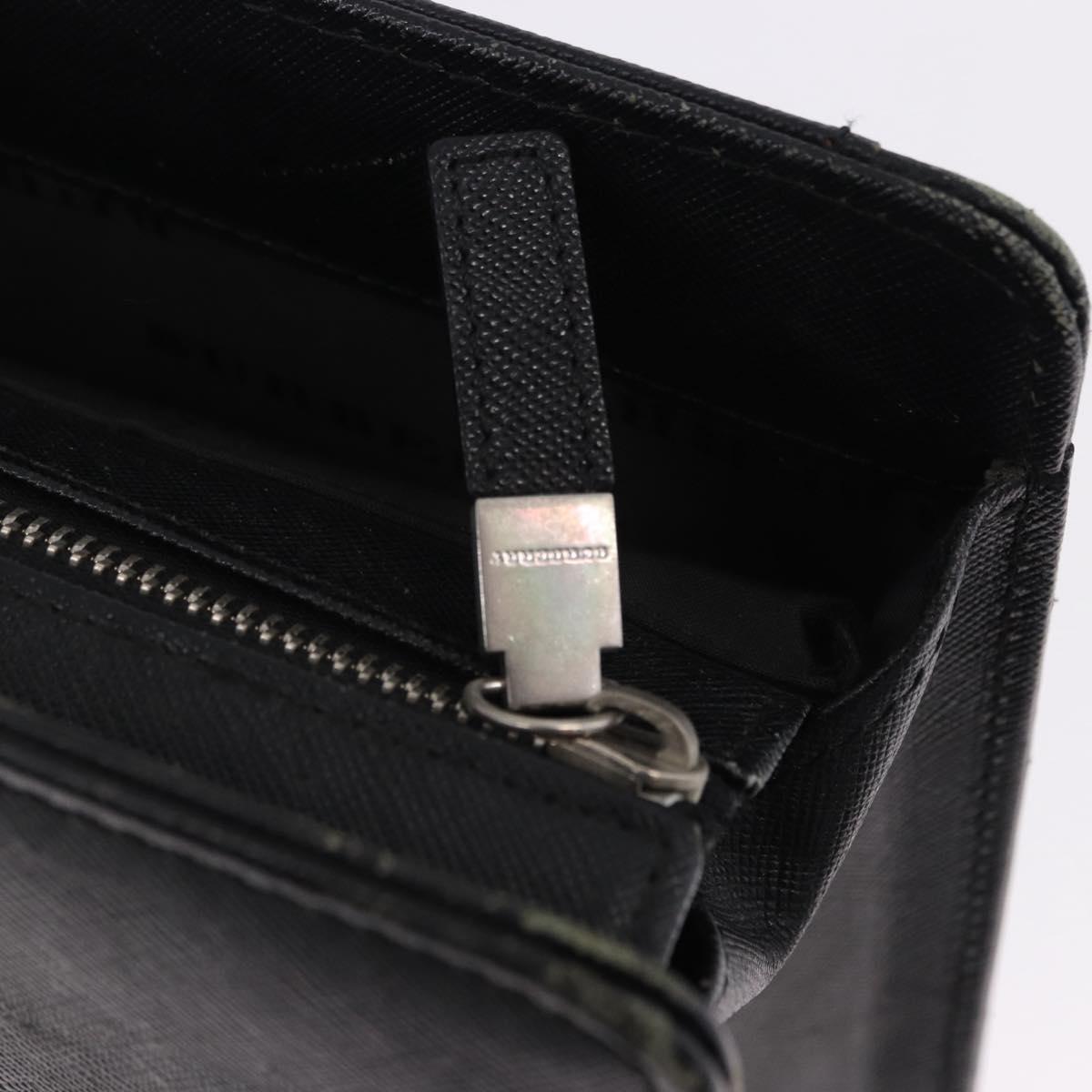 BURBERRY Business Bag Leather Black Silver Auth ep15311