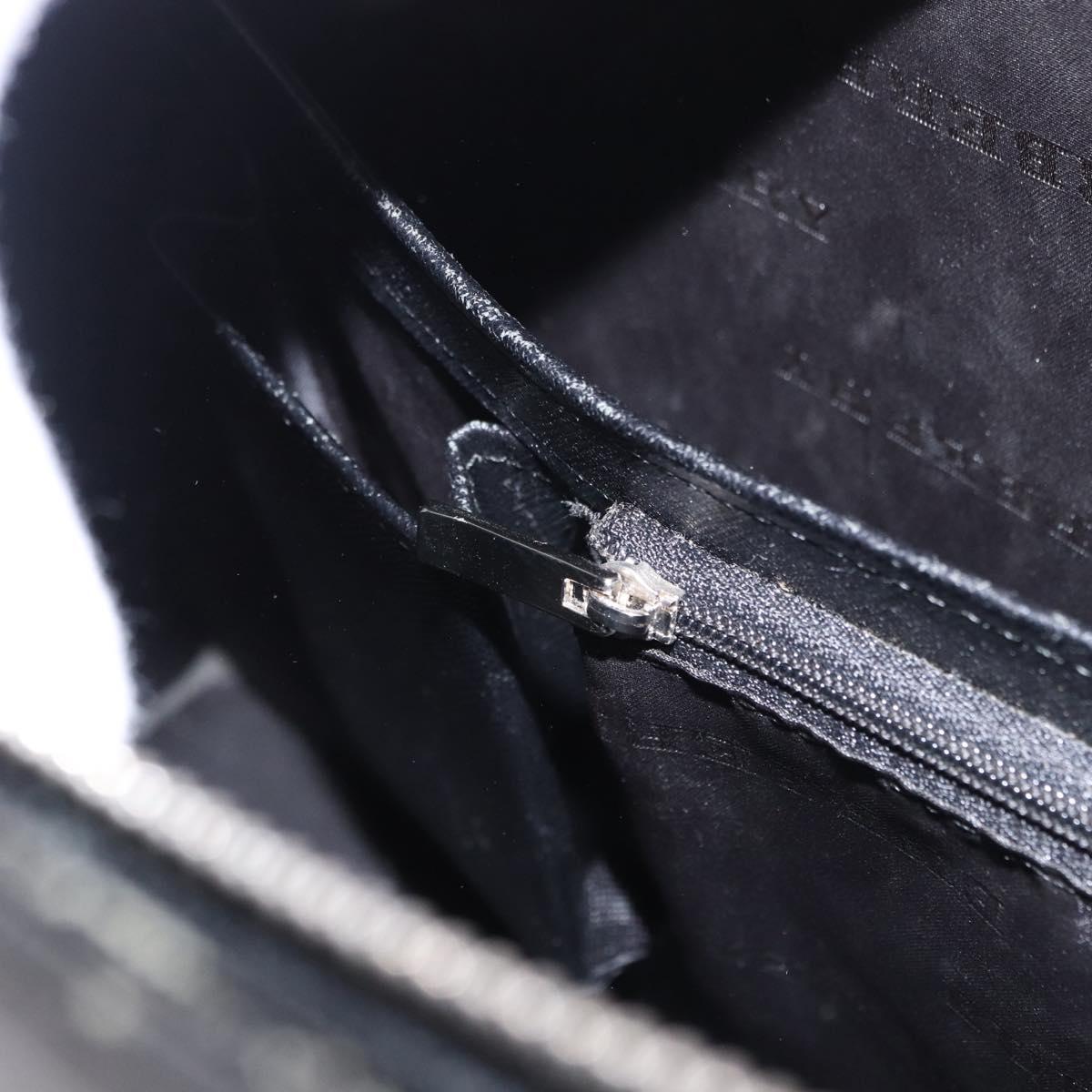 BURBERRY Business Bag Leather Black Silver Auth ep15311
