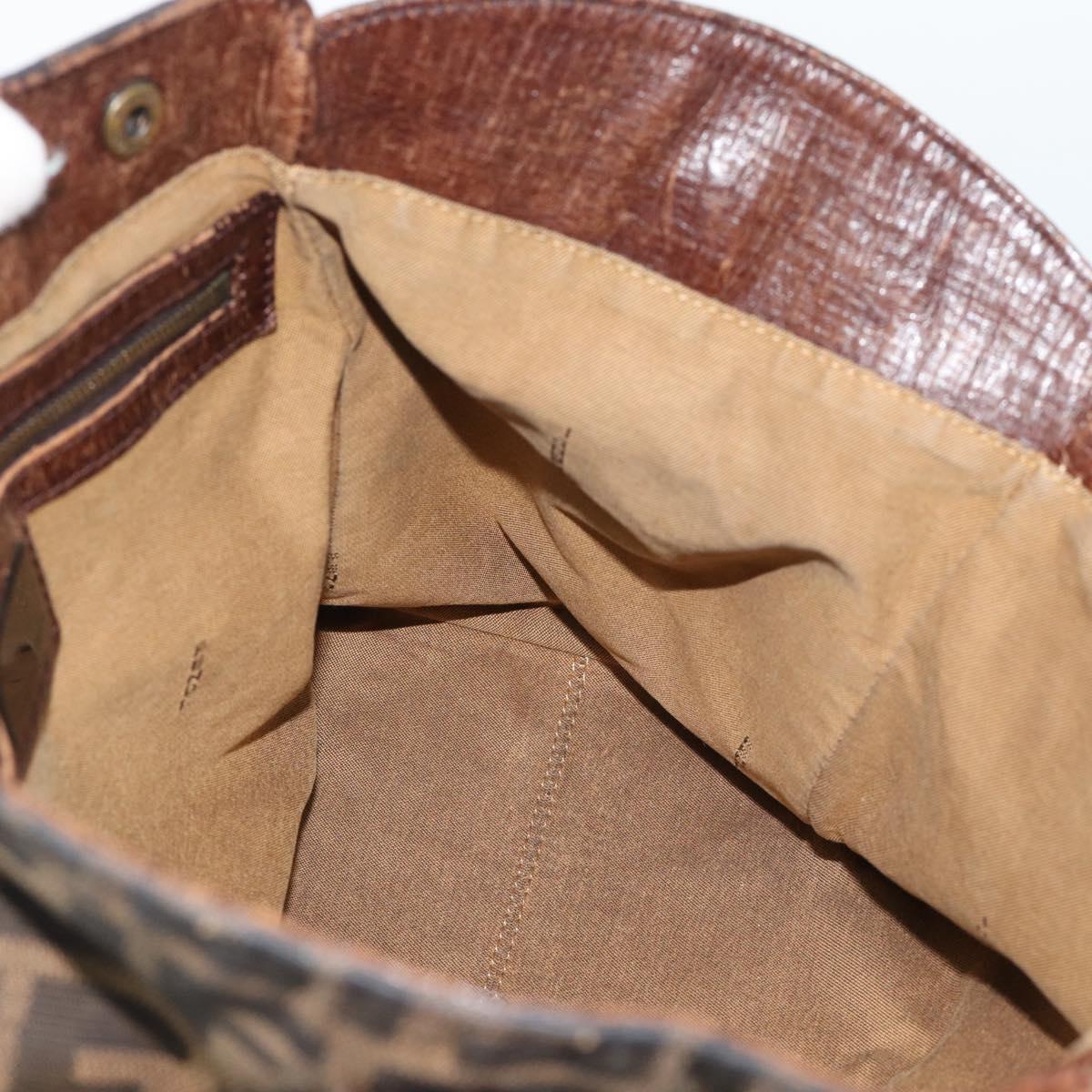 FENDI Zucca Canvas Hand Bag Brown 8BN157 Auth ep15313
