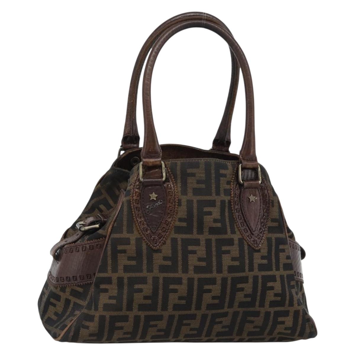 FENDI Zucca Canvas Hand Bag Brown 8BN157 Auth ep15313