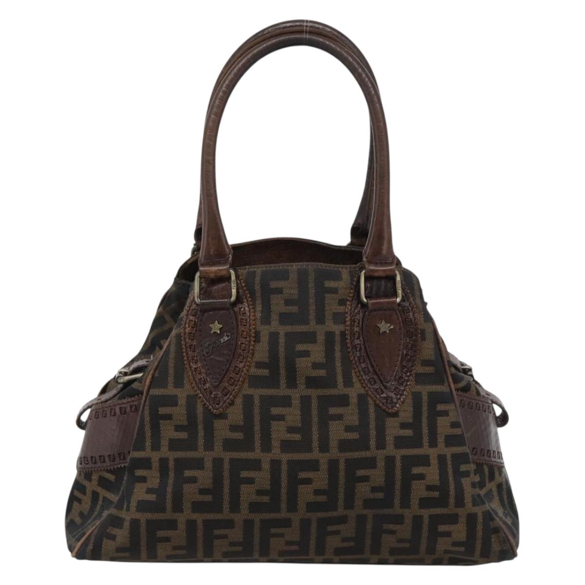 FENDI Zucca Canvas Hand Bag Brown 8BN157 Auth ep15313