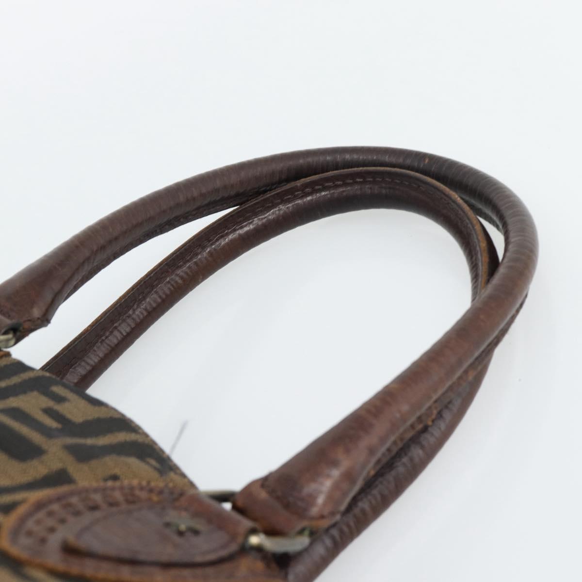 FENDI Zucca Canvas Hand Bag Brown 8BN157 Auth ep15313