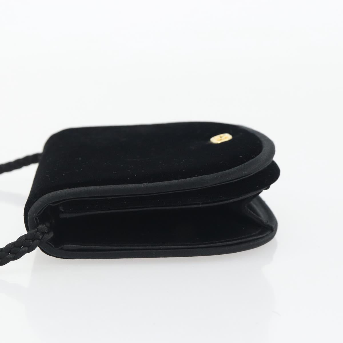 GUCCI Shoulder Bag Velor Black Gold Tone Auth ep15318