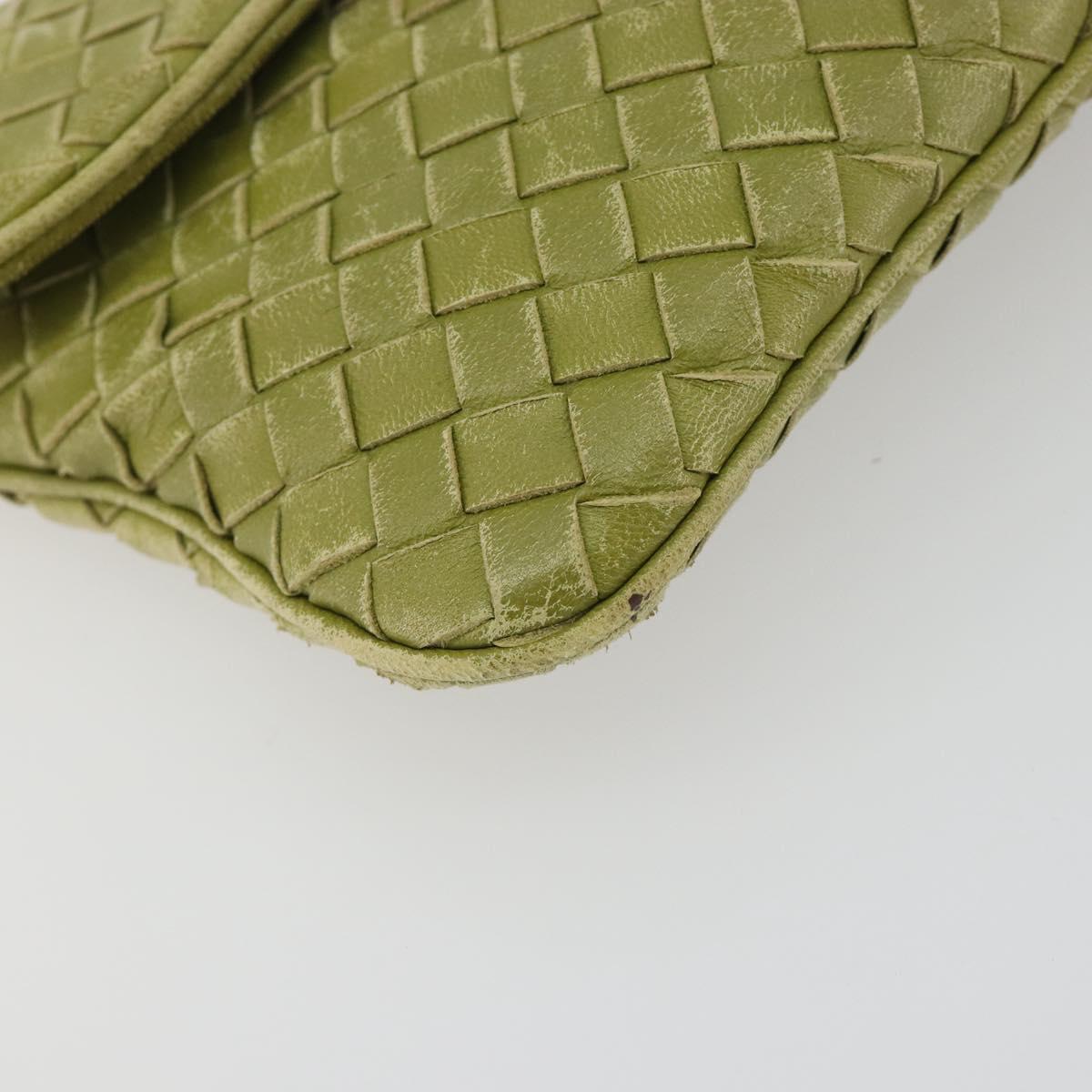 BOTTEGA VENETA INTRECCIATO Shoulder Bag Leather Green Auth ep15319