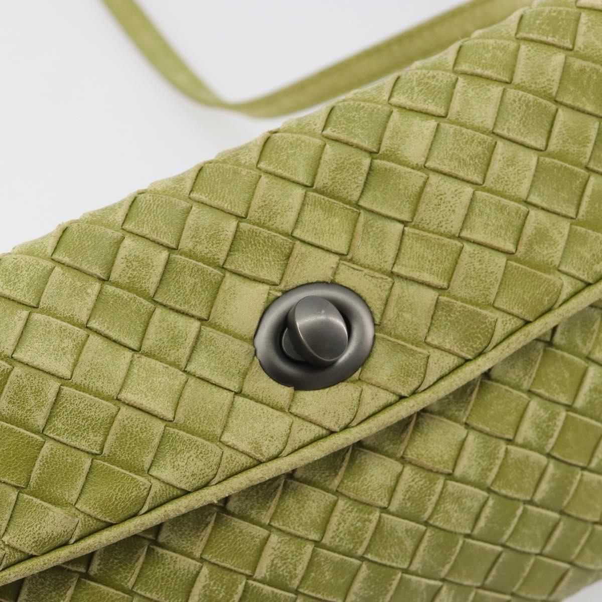 BOTTEGA VENETA INTRECCIATO Shoulder Bag Leather Green Auth ep15319