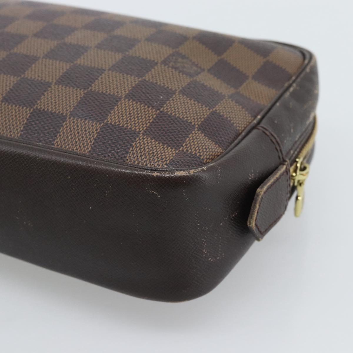 LOUIS VUITTON Damier Ebene Trousse Toilette 25 Clutch Bag N47623 LV Auth ep15320