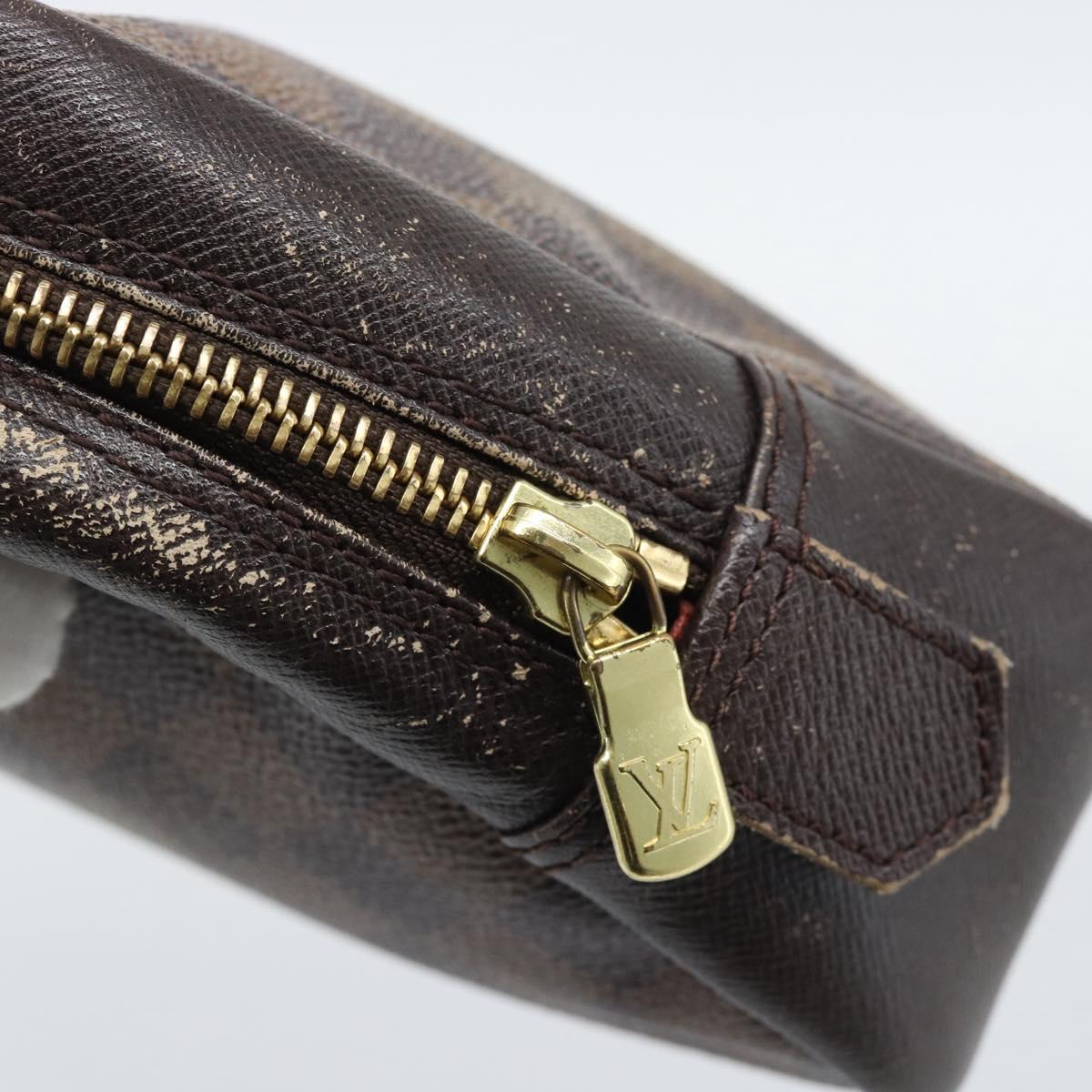 LOUIS VUITTON Damier Ebene Trousse Toilette 25 Clutch Bag N47623 LV Auth ep15320