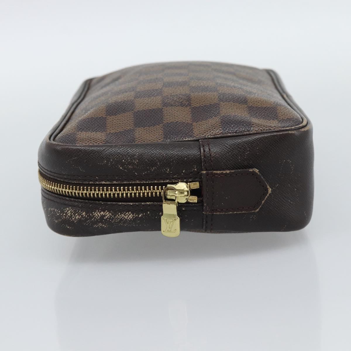 LOUIS VUITTON Damier Ebene Trousse Toilette 25 Clutch Bag N47623 LV Auth ep15320