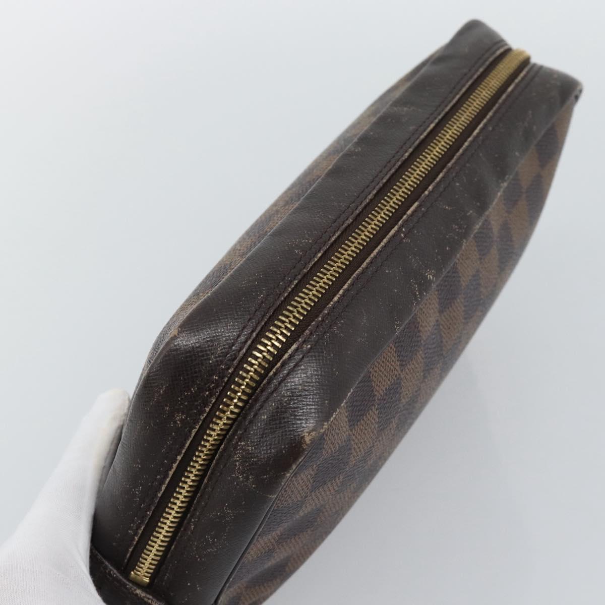 LOUIS VUITTON Damier Ebene Trousse Toilette 25 Clutch Bag N47623 LV Auth ep15320