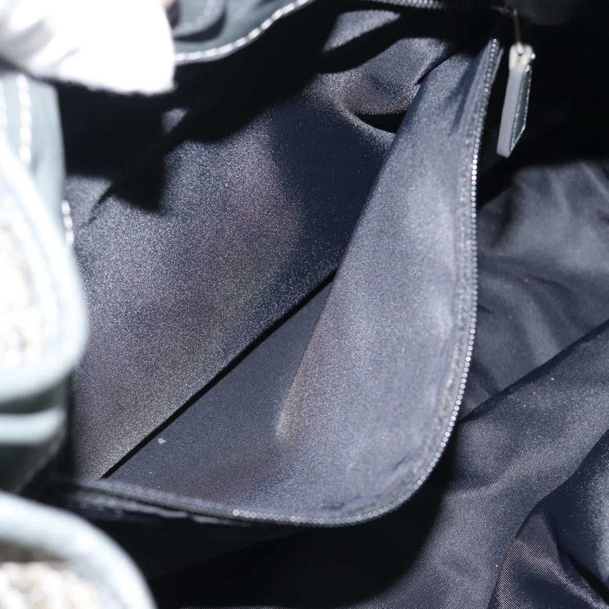 Christian Dior Canage Shoulder Bag Nylon Gray Silver Auth ep15322