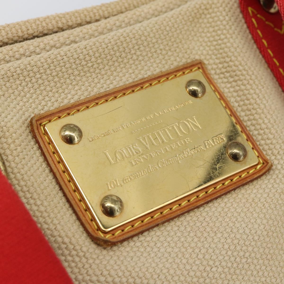 LOUIS VUITTON Antigua Cabas MM Tote Bag Beige Red M40035 LV Auth ep15323