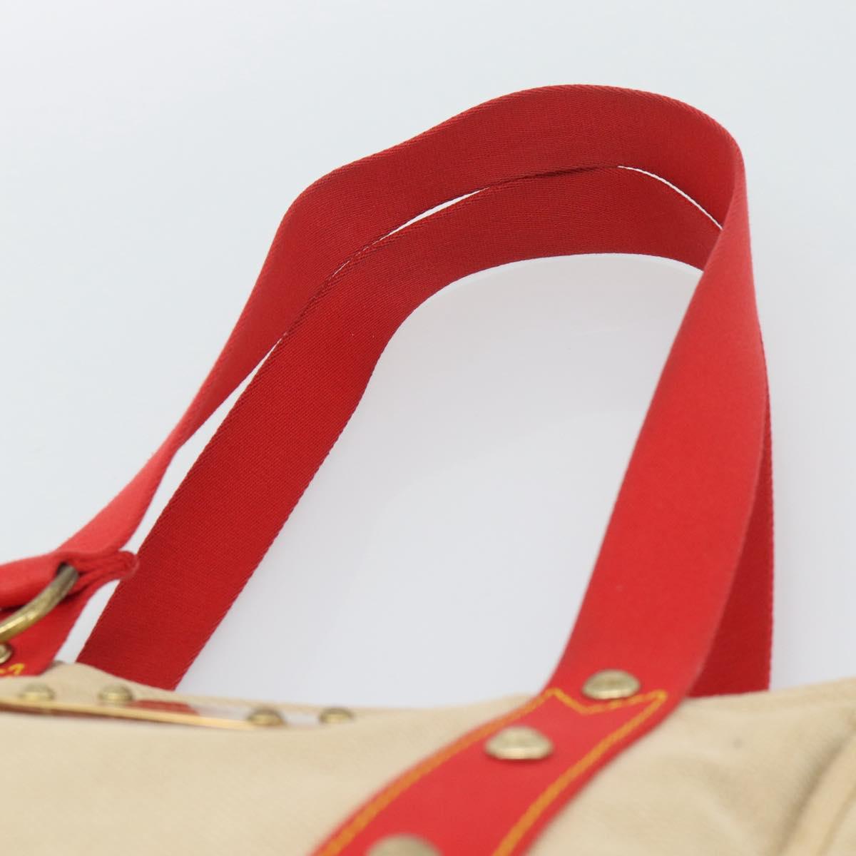 LOUIS VUITTON Antigua Cabas MM Tote Bag Beige Red M40035 LV Auth ep15323