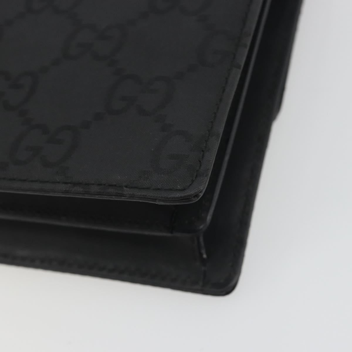 GUCCI GG Clutch Bag Nylon Black Silver 018 1600 Auth ep15330