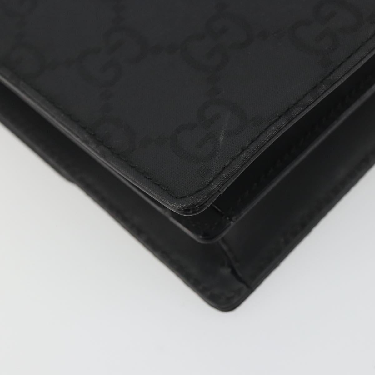 GUCCI GG Clutch Bag Nylon Black Silver 018 1600 Auth ep15330