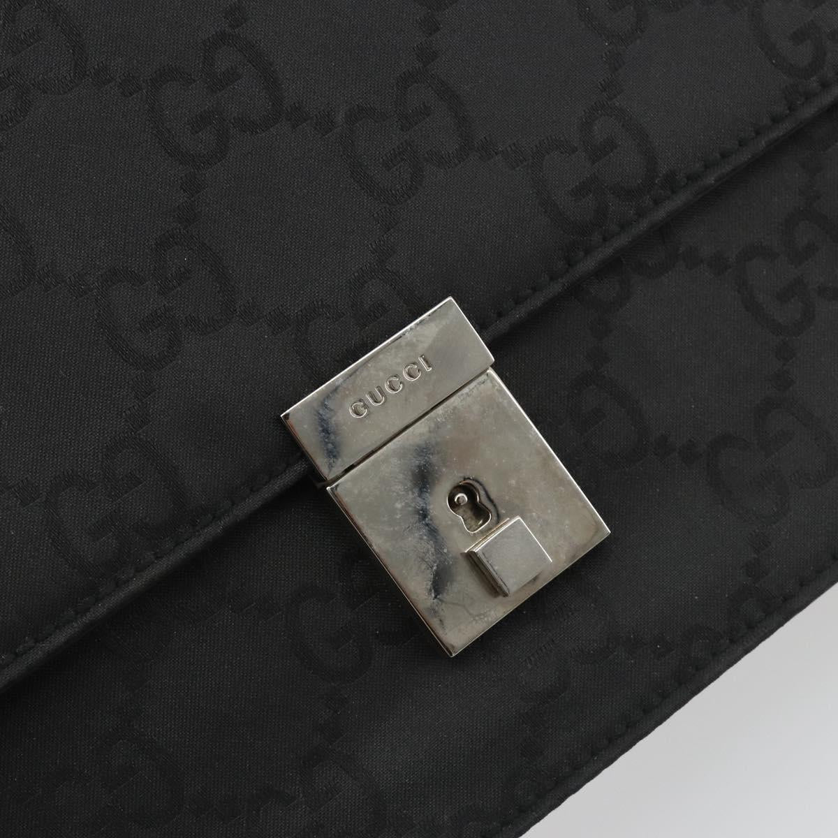 GUCCI GG Clutch Bag Nylon Black Silver 018 1600 Auth ep15330