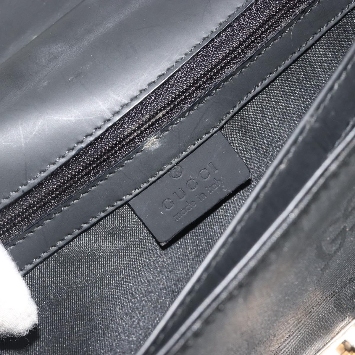 GUCCI GG Clutch Bag Nylon Black Silver 018 1600 Auth ep15330