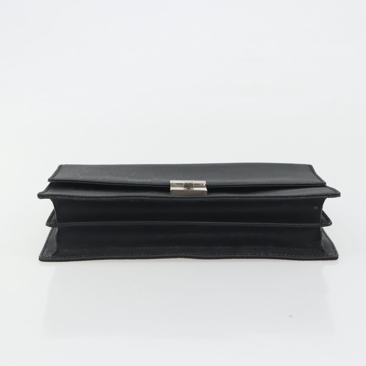 GUCCI GG Clutch Bag Nylon Black Silver 018 1600 Auth ep15330