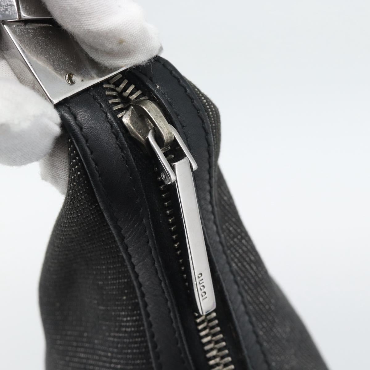 GUCCI Shoulder Bag Canvas Black Silver 01233 Auth ep15337