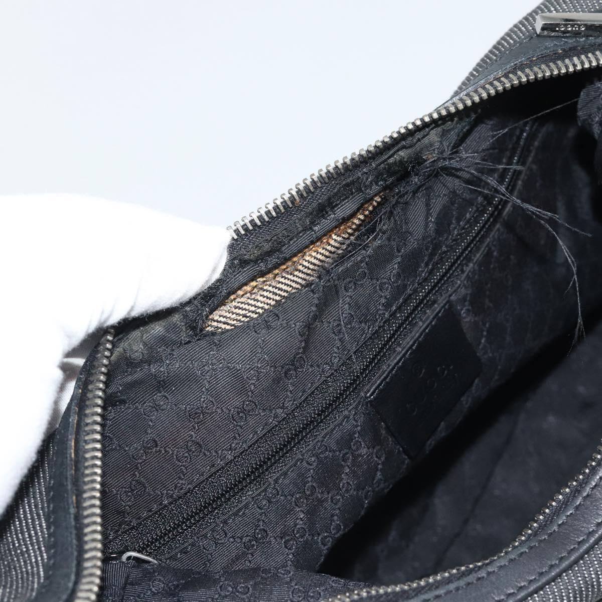 GUCCI Shoulder Bag Canvas Black Silver 01233 Auth ep15337
