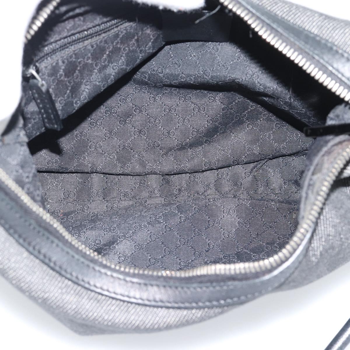 GUCCI Shoulder Bag Canvas Black Silver 01233 Auth ep15337